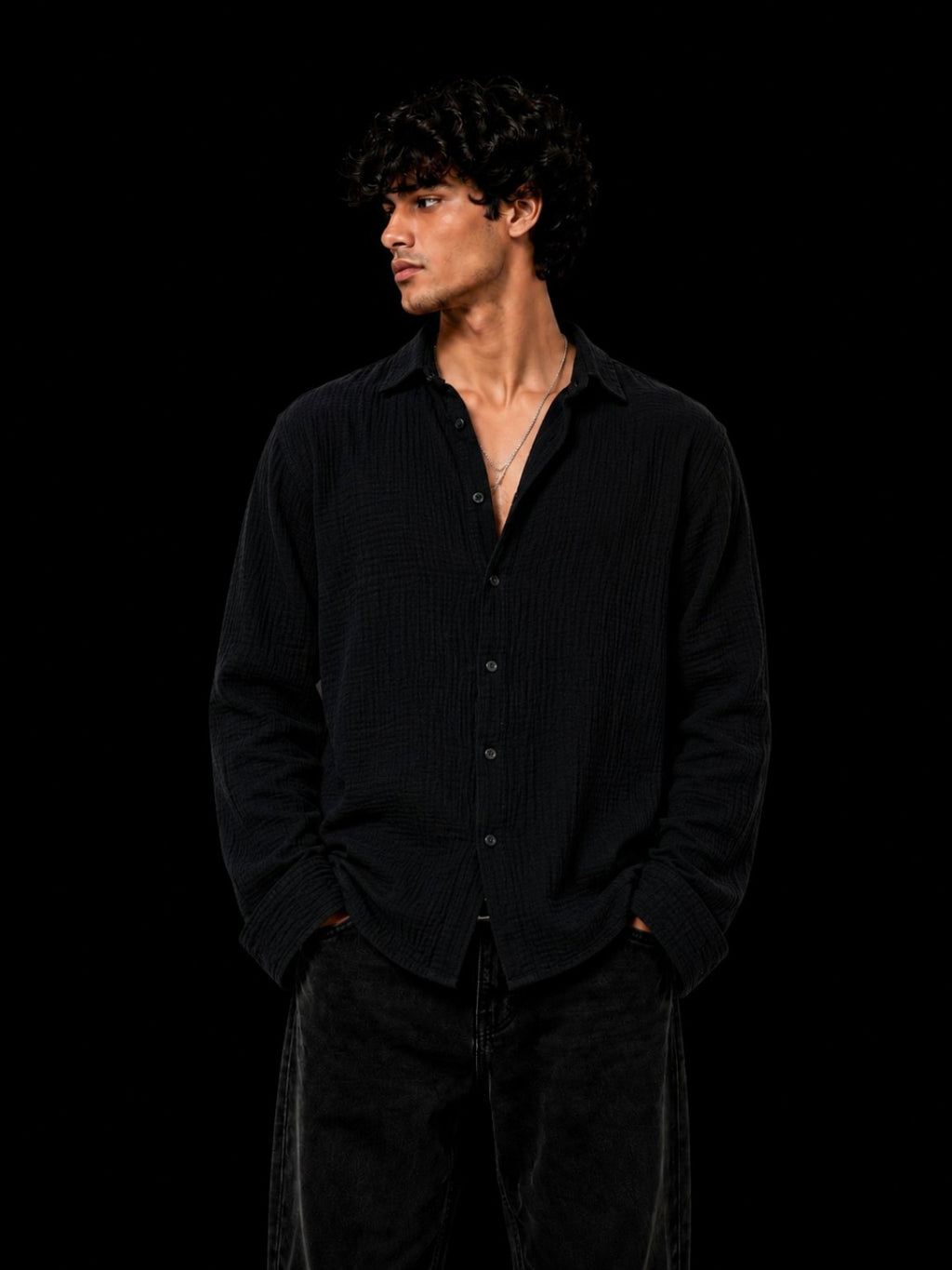 Cheesy Cotton Shirt Black front