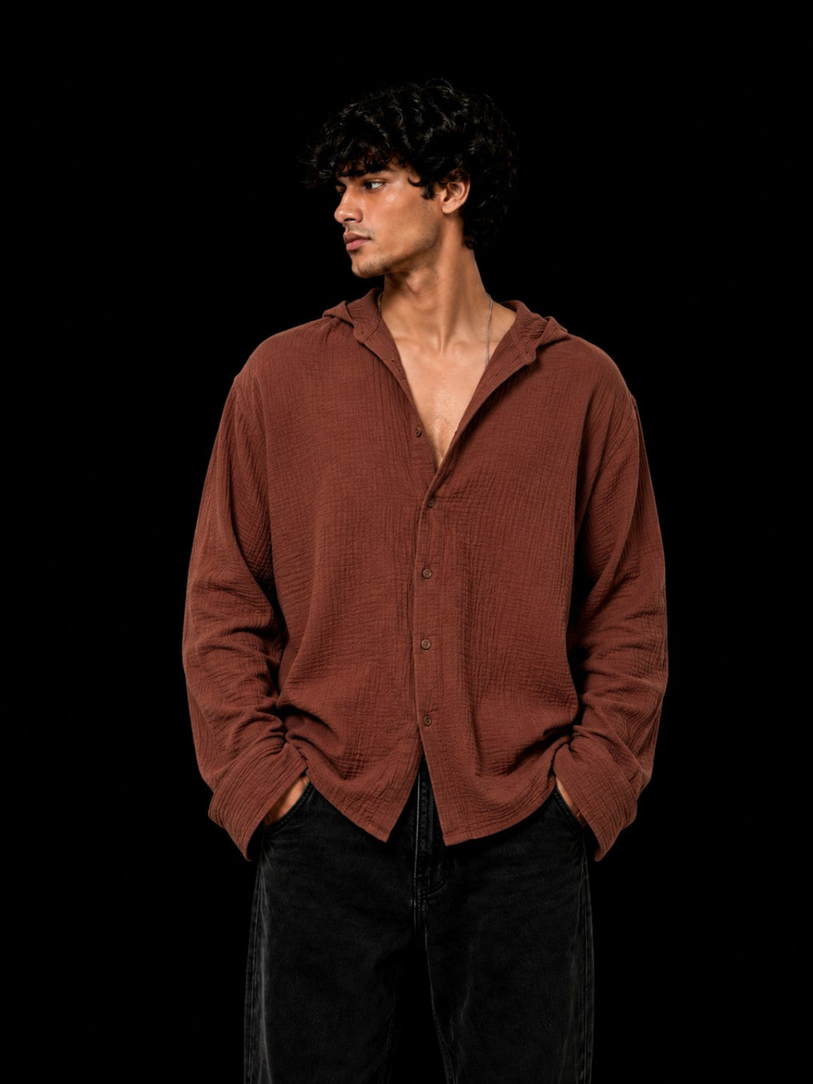 Cheesy Cotton Shirt Brown front