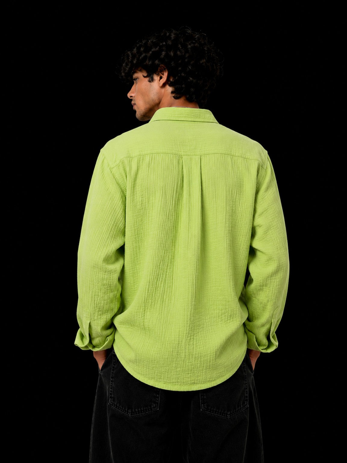 Cheesy Cotton Shirt Lime back