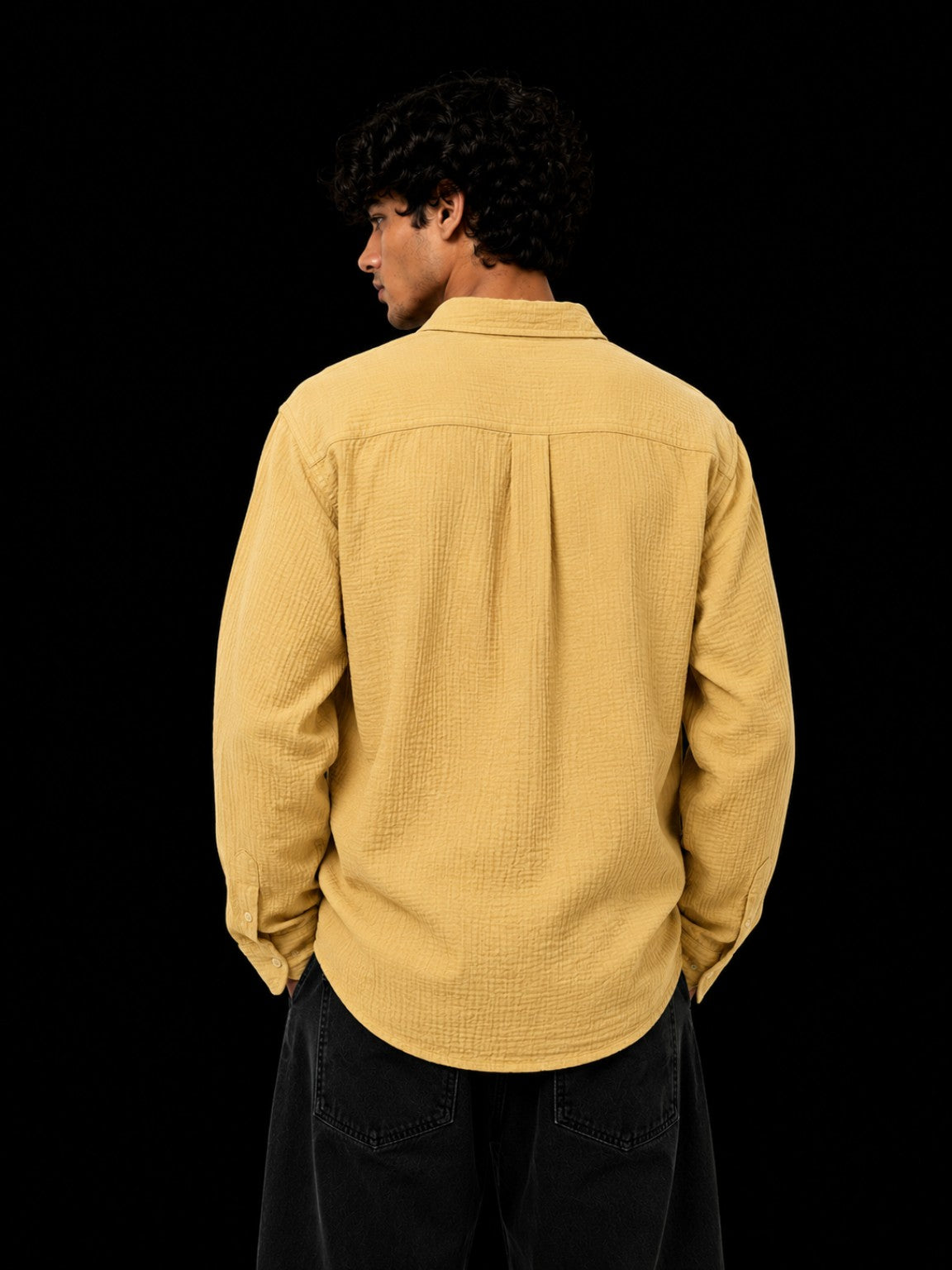 Cheesy Cotton Shirt Yellow back