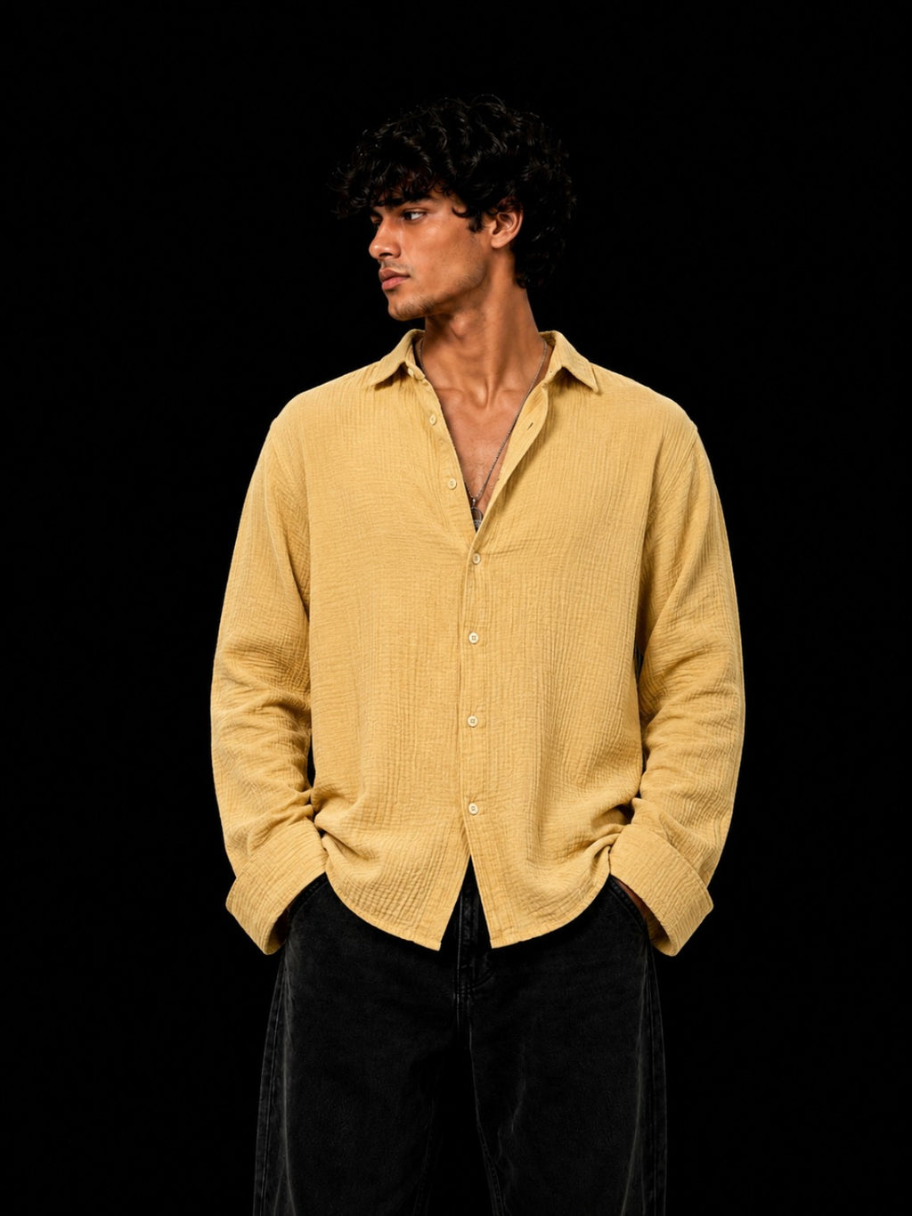 Cheesy Cotton Shirt Yellow front