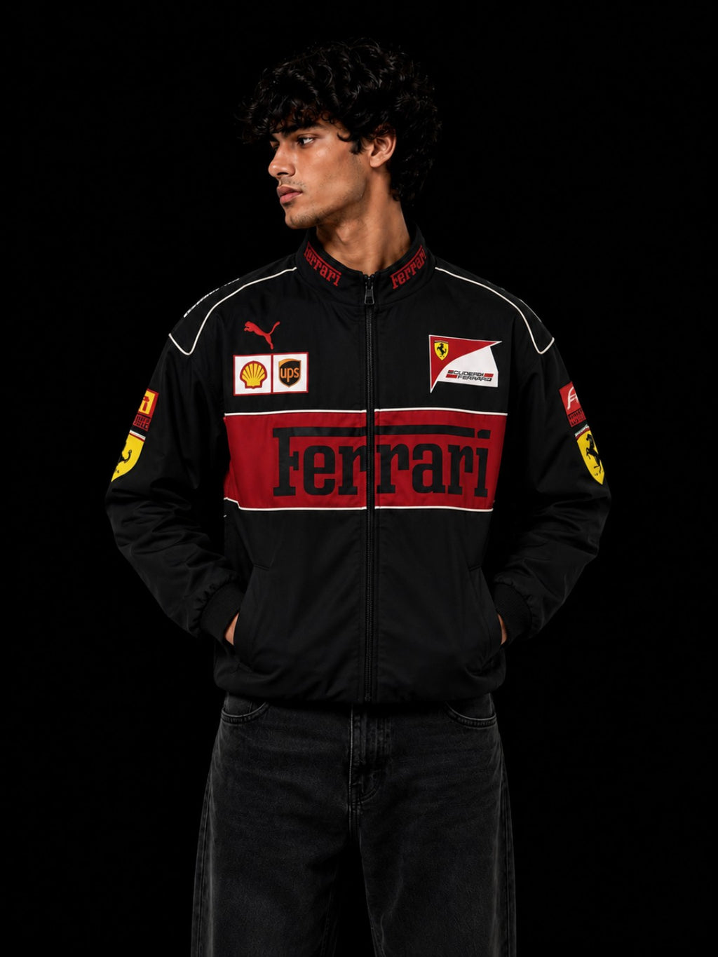 Ferrari jacket black front view